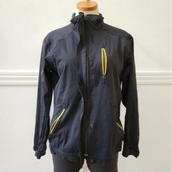 Columbia Women's interchange Match Play Parka jacket Black With Yellow Zips. - Picture 4 of 13